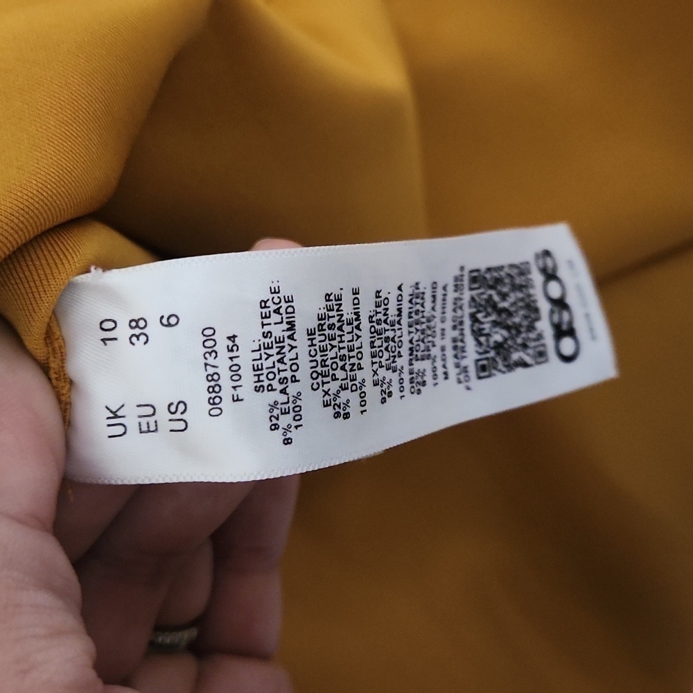 ASOS Delicate Lace & Scuba Ruffle Shift Mini Dress Fall Party Wedding Guest Glam - Picture 14 of 14